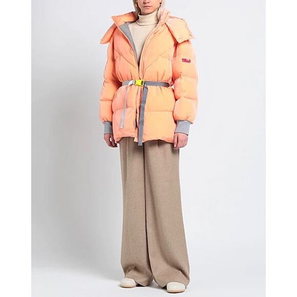 STELLA McCARTNEY NEW Kayla Quilted Down Puffer Jacket Orange Women's 50/16 - Picture 1 of 15